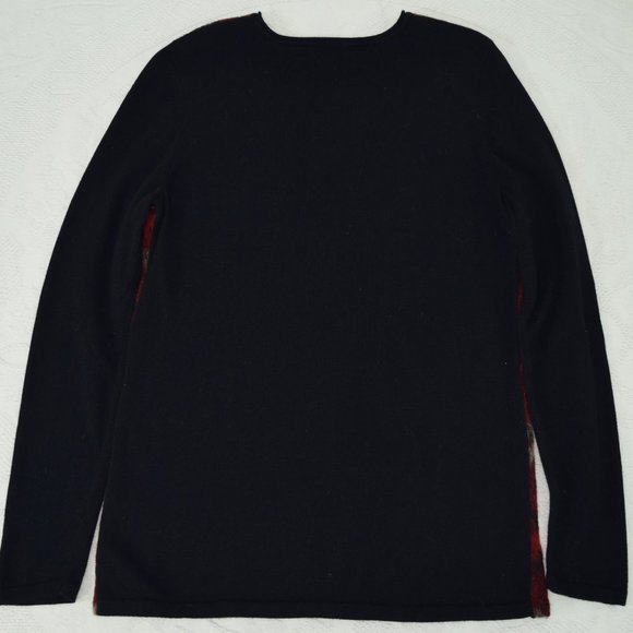 J. Jill Argyle Plaid Brushed Wool Blend Crewneck Womens Sweaters Red Black S - Picture 6 of 11